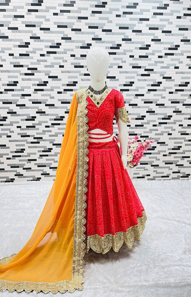 NOC 506 Faux Georgette Kids Readymade Girls Wear Lehenga Choli Wholesale Price In Surat
